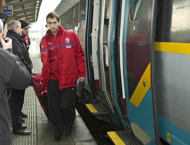Příjezd fotbalové reprezentace do Olomouce.