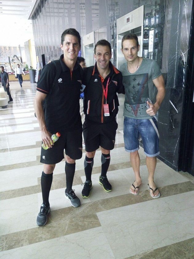 Zleva Pavel Eliáš, Alessandro del Piero a Jakub Podaný.