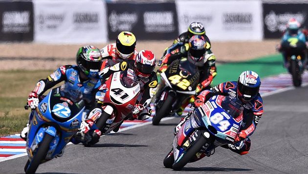 Vítěz kvalifikace na Velkou cenu České republiky v kategorii Moto3 Jakub Kornfeil z České republiky.