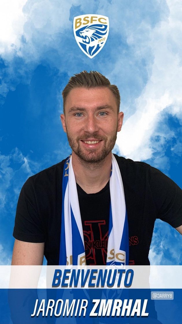 Fotbalový záložník Jaromír Zmrhal se upsal na čtyři roky italské Brescii.