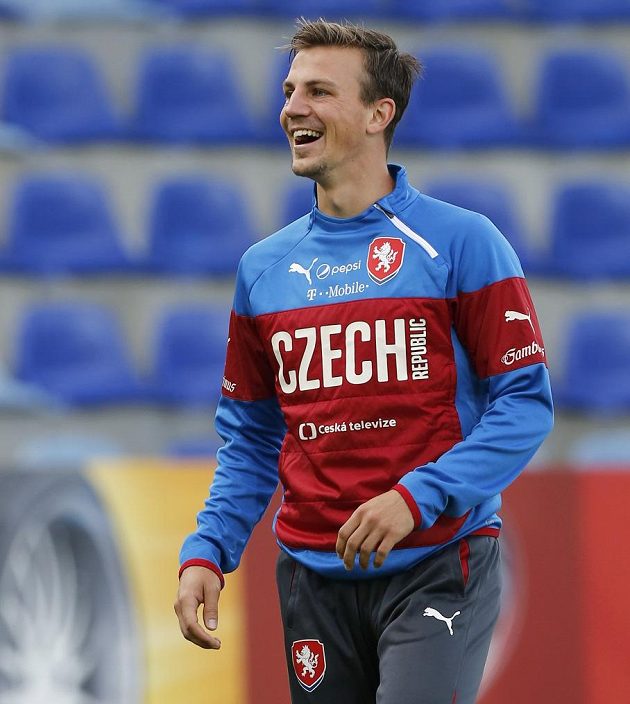 Vladimír Darida na tréninku fotbalové reprezentace
