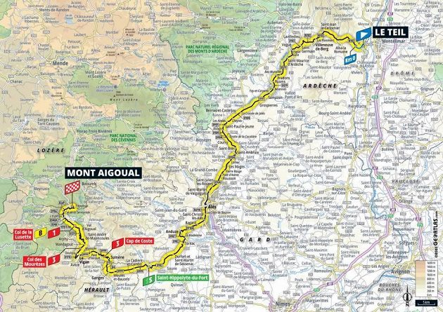 Mapa 6. etapy Tour de France.