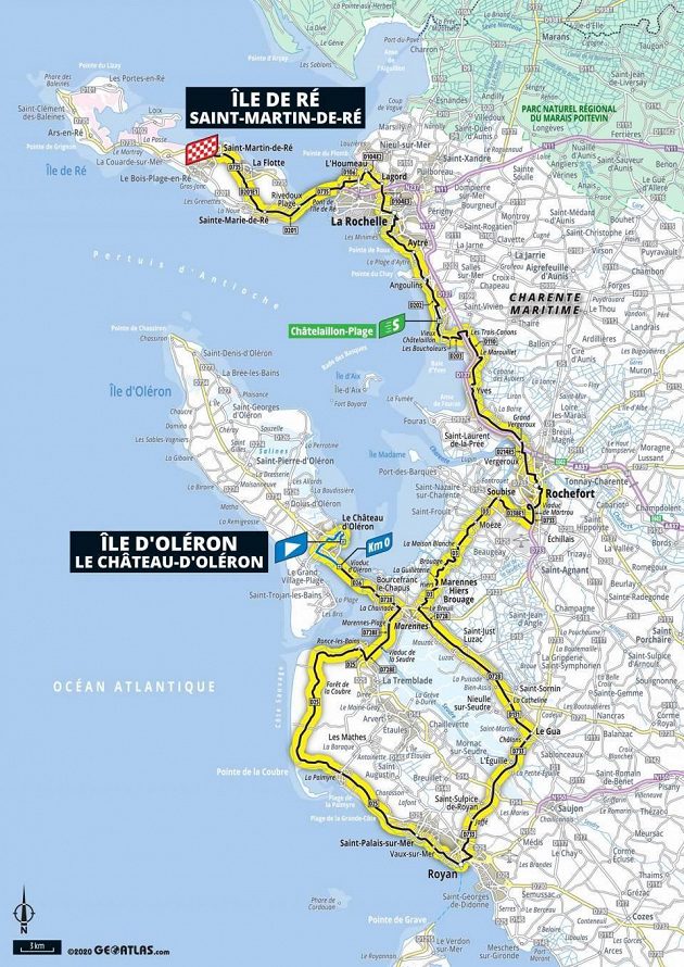 Mapa 10. etapy 107. ročníku Tour de France.
