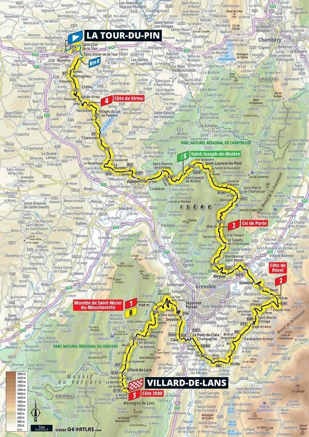 Mapa 16. etapy Tour de France