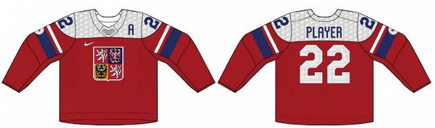 Červená varianta dresů české hokejové reprezentace pro ZOH 2022 v Pekingu.