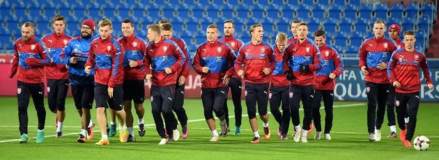 Pondělní trénink české fotbalové reprezentace před zápasem kvalifikace mistrovství světa s Ázerbájdžánem.