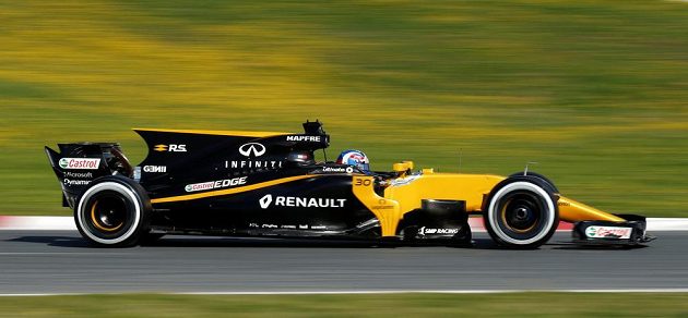 Profil vozu stáje Renault pro sezónu 2017 na okruhu v Barceloně. Za volantem Jolyon Palmer.