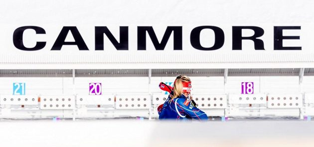 České biatlonistky si poprvé vyzkoušely podmínky na střelnici v Canmore.