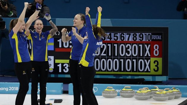 Švédské curlerky porazily ve finále olympijského turnaje v Pchjongčchangu 8:3 domácí Koreu.