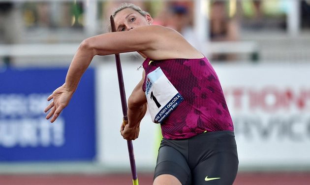 Oštěpařka Barbora Špotáková ovládla Memoriál Josefa Odložila. Její nejdelší pokus měřil 64,08 m.