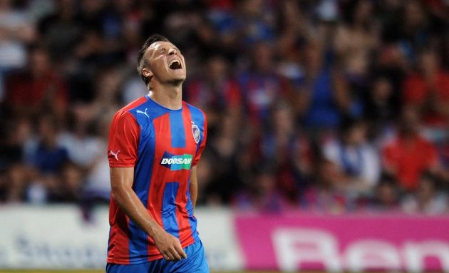 Plzeňský útočník Stanislav Tecl během 3. předkola Ligy mistrů mezi FC Viktoria Plzeň a JK Nomme Kalju.