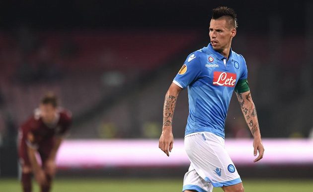 Neapolský záložník Marek Hamšík během utkání základní skupiny I Evropské ligy s pražskou Spartou.