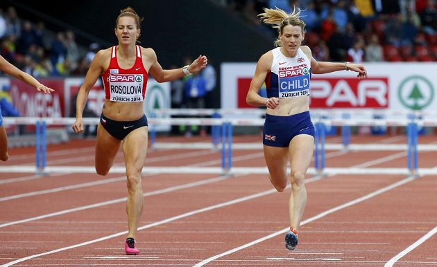Britka Eilidh Childová při ME v Curychu získala na 400 m překážek zlato, na Denisu Rosolovou zbyla bramborová medaile.