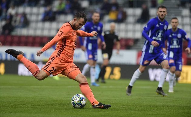 Mladoboleslavský fotbalista Lukáš Budínský se v Olomouci zapsal mezi střelce gólů.