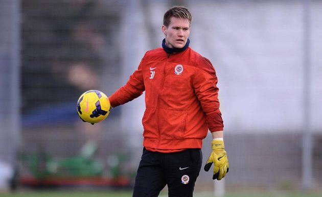 Brankář Sparty Praha Tomáš Vaclík během tréninku v rámci kondičního soustředění v Třeboni.