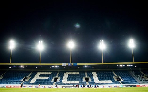 Fotbalisté Plzně si před zápasem Evropské ligy zatrénovali pod umělým osvětlením.