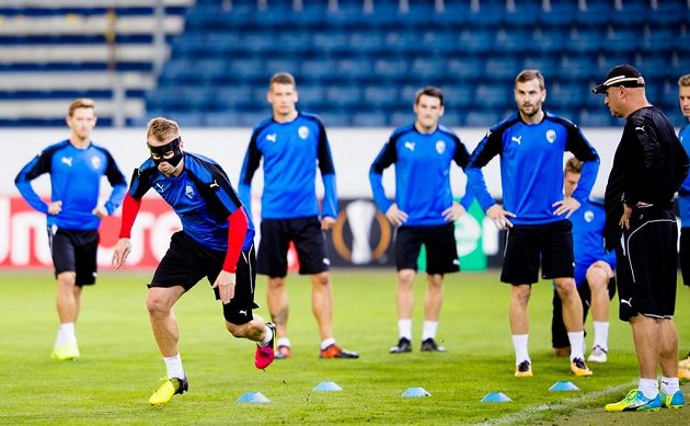 Fotbalisté Plzně během tréninku na utkání Evropské ligy.