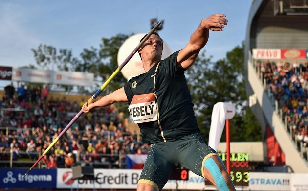 Oštěpař Vítězslav Veselý během 53. ročníku atletického mítinku Zlatá tretra v Ostravě.