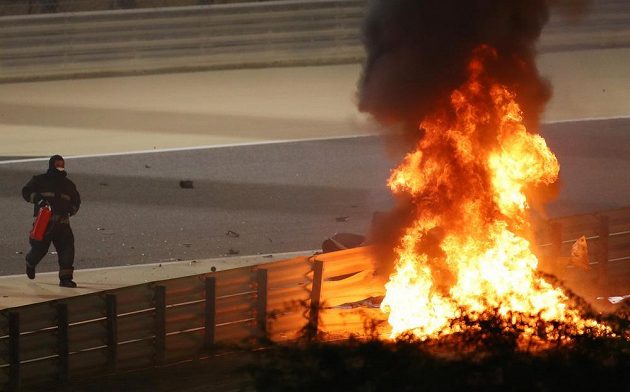 The Bahrain Formula One Grand Prix was suspended shortly after the start following the horrific accident of Romain Grosjean