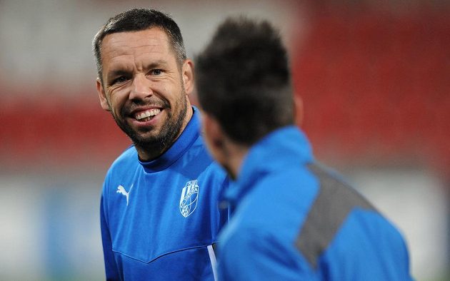 Záložník Viktorie Plzeň Pavel Horváth během tréninku před úterním utkáním Ligy mistrů s Bayernem Mnichov.