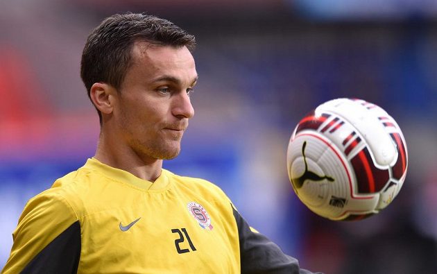 Sparťanský útočník David Lafata během tréninku před finále Poháru České pošty s Plzní.