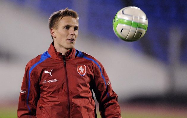 Záložník Bořek Dočkal během úterního tréninku české fotbalové reprezentace před přátelským utkáním s Kanadou.