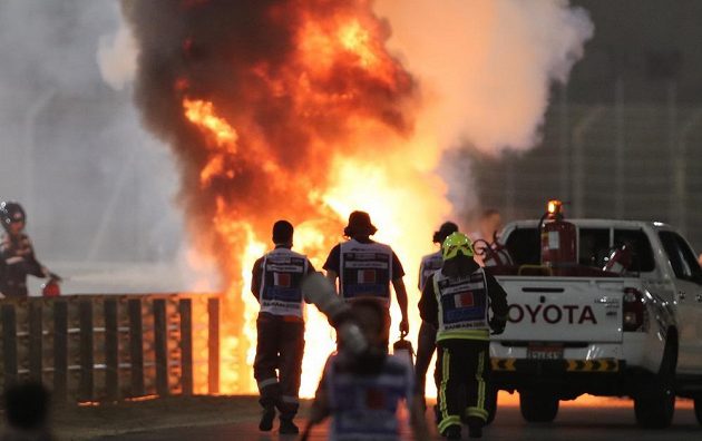 A serious accident by Ramain Grosjean