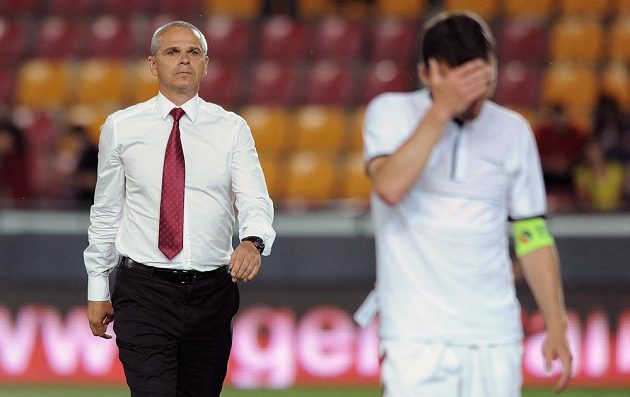 Trenér Sparty Praha Vítězslav Lavička po utkání 2. předkola Evropské ligy s BK Häcken.