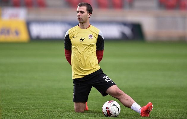 Sparťanský záložník Josef Hušbauer během tréninku před finále Poháru České pošty s Plzní.