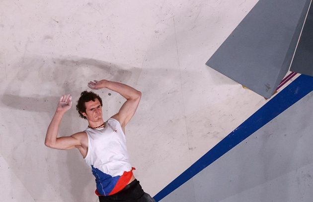 Adam Ondra in the Olympic final.