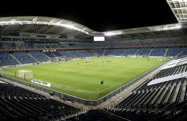 Pohled na stadion v Haifě, dějiště utkání Ligy národů mezi fotbalisty Izraele s Česka.