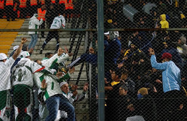 Copa Libertadores přináší nejen fotbalové zážitky. Při utkání mezi Peňarolem a Palmeiras se porvali hráči na trávníku i fanoušci v hledišti.