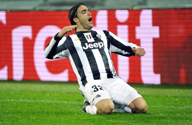 Alessandro Matri, střelec první branky Juventusu v odvetě osmifinále Ligy mistrů proti Celtiku Glasgow.