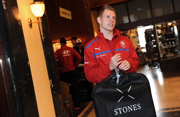 Matěj Vydra na srazu české fotbalové reprezentace před přátelským utkáním v Turecku.