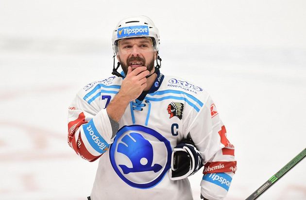 Milan Gulaš z Plzně, autor rozhodující branky v závěru 3. třetiny utkání s Olomoucí.