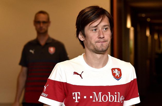 Tomáš Rosický na srazu české fotbalové reprezentace před utkáním kvalifikace ME 2016 s Islandem.