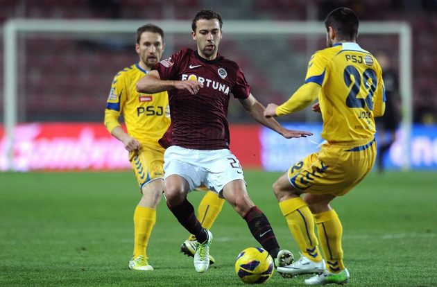 Josef Hušbauer ze Sparty během utkání Poháru české Pošty mezi AC Sparta Praha a FC Vysočina Jihlava.