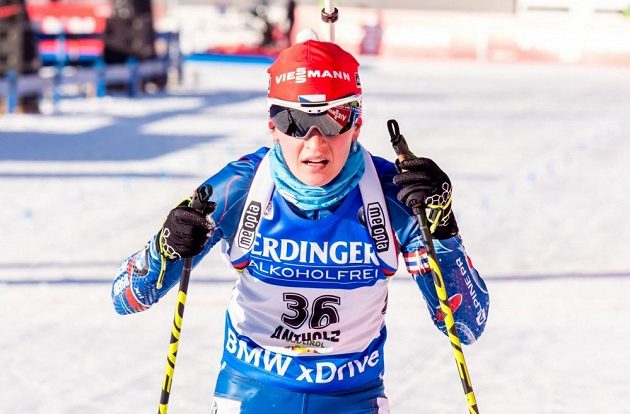 Česká biatlonistka Veronika Vítková během sprintu v rámci SP v Anterselvě.