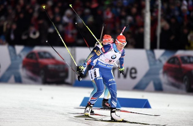 Veronika Vítková během závodu smíšených štafet při SP v Novém Městě na Moravě.