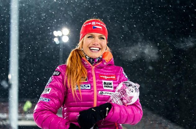 Gabriela Soukalová má už jistý malý křišťálový glóbus za celkové prvenství ve sprintu SP.
