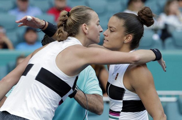 Světová dvojka Petra Kvitová zahájila tenisový turnaj v Miami vítězstvím 6:1, 6:4 nad Marií Sakkariovou z Řecka