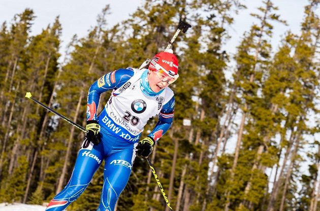 Veronika Vítková na trati v kanadském v Canmore.