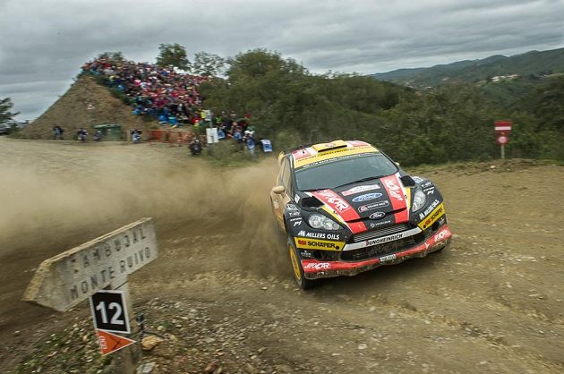 Martin Prokop při Portugalské rallye 2014 s Fordem Fiesta WRC.