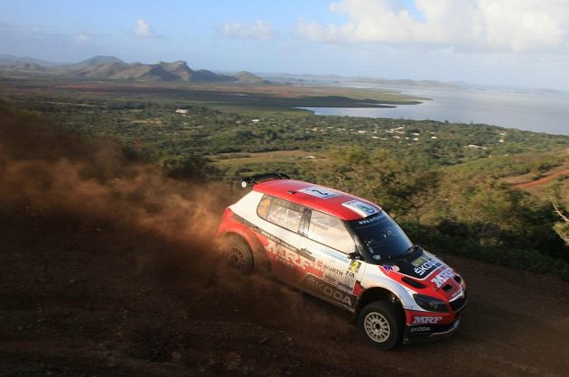 Jan Kopecký se Škodou Fabia S2000 na trati závodu v Austrálii.