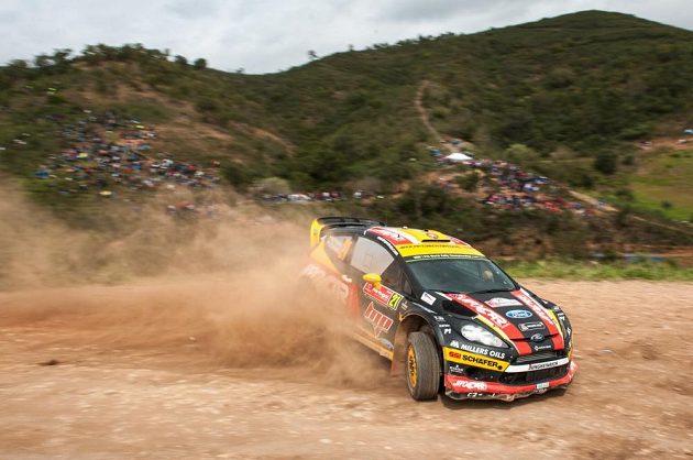 Martin Prokop při Portugalské rallye 2014 s Fordem Fiesta WRC.