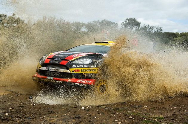Martin Prokop při Portugalské rallye 2014 s Fordem Fiesta WRC.
