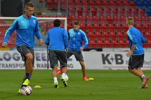 Plzeňští fotbalisté si ve středu odpoledne zatrénovali před úvodním zápasem play off Evropské ligy s Vojvodinou Novi Sad.