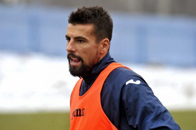 Útočník Baníku Ostrava Milan Baroš na tréninku