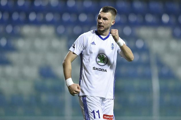 Kanonýr Nikolaj Komličenko z Mladé Boleslavi sice tentokrát gól nedal, ale z vítězství nad Bohemians měl pochopitelně radost.