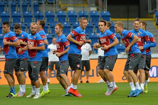 Středeční trénink české fotbalové reprezentace před kvalifikačním zápasem s Kazachstánem.